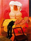 Fernando Botero Canvas Paintings - El dormitorio